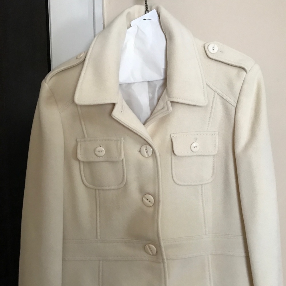 Kenneth Cole Reaction~Wool cream over coat~Size 12
